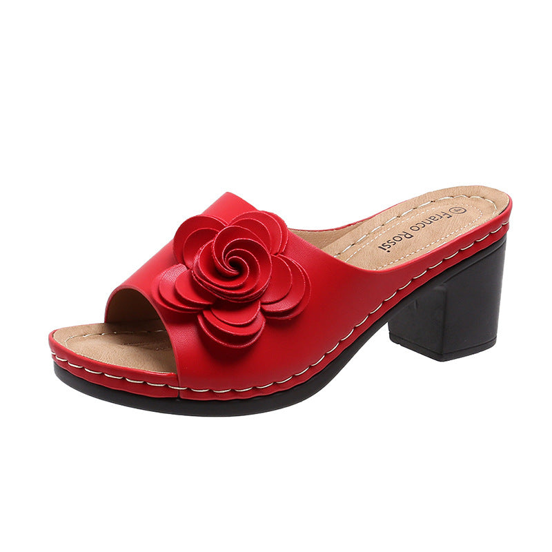 Keilabsatz-Sandalen mit Blumen-Applikation – Bild 13 | LuxeStyle