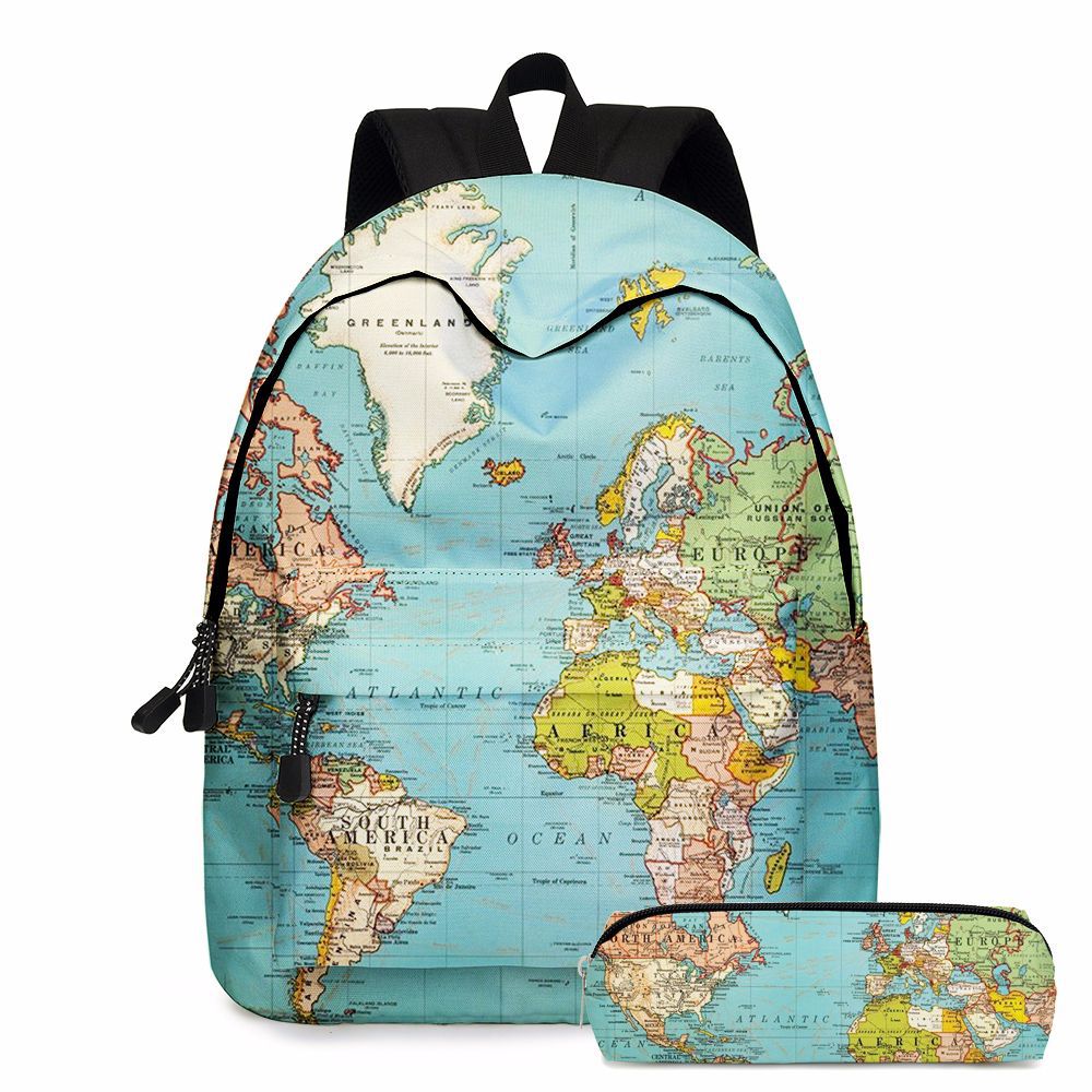 Rucksack mit Weltkarten-Muster – Bild 4 | LuxeStyle