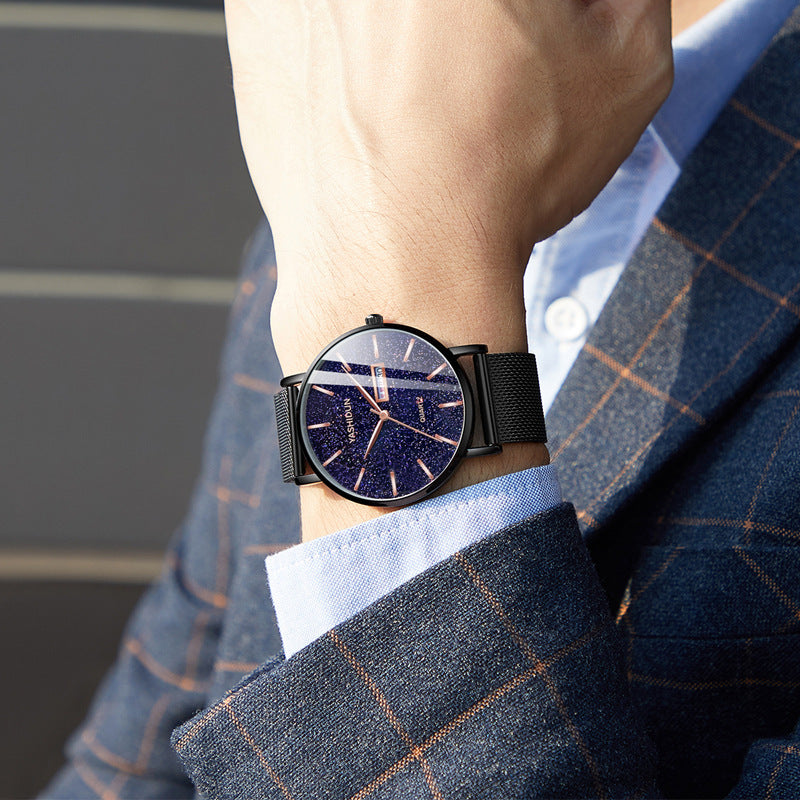 Männliche wasserdichte Dual-Datum-Uhr Starry Sky – Bild 4 | LuxeStyle