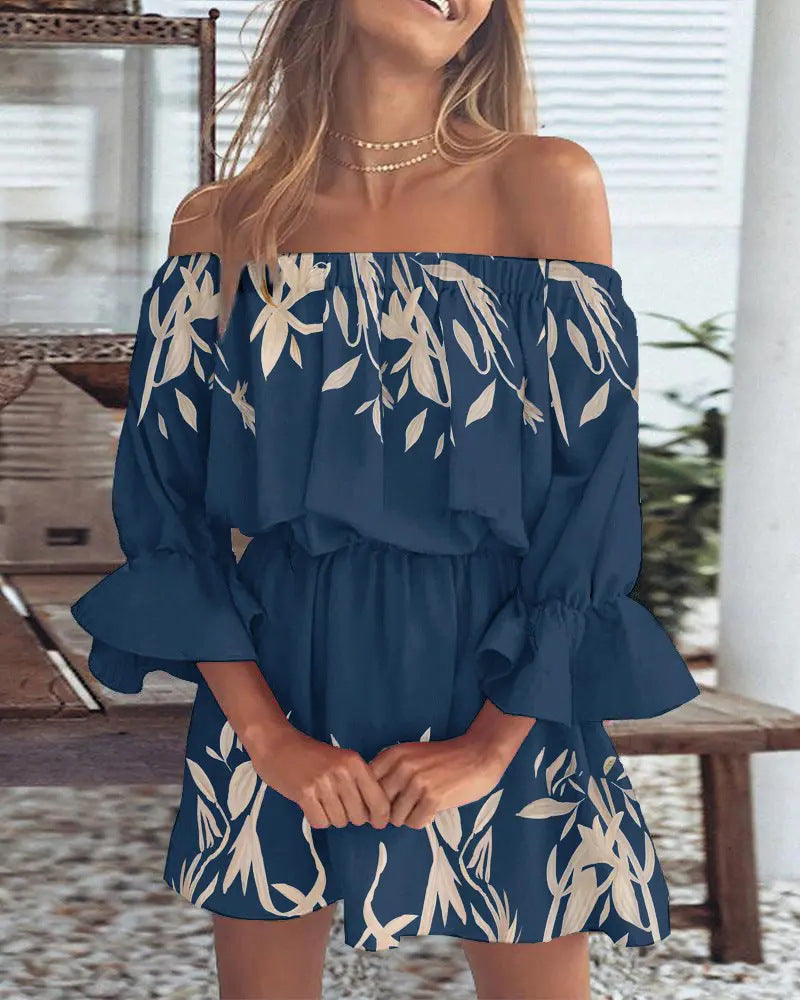 Elegantes Off-Shoulder Print-Kleid – Bild 12 | LuxeStyle
