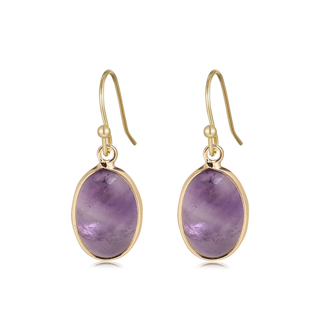 Boho-Ohrringe mit Amethyst-Anhänger