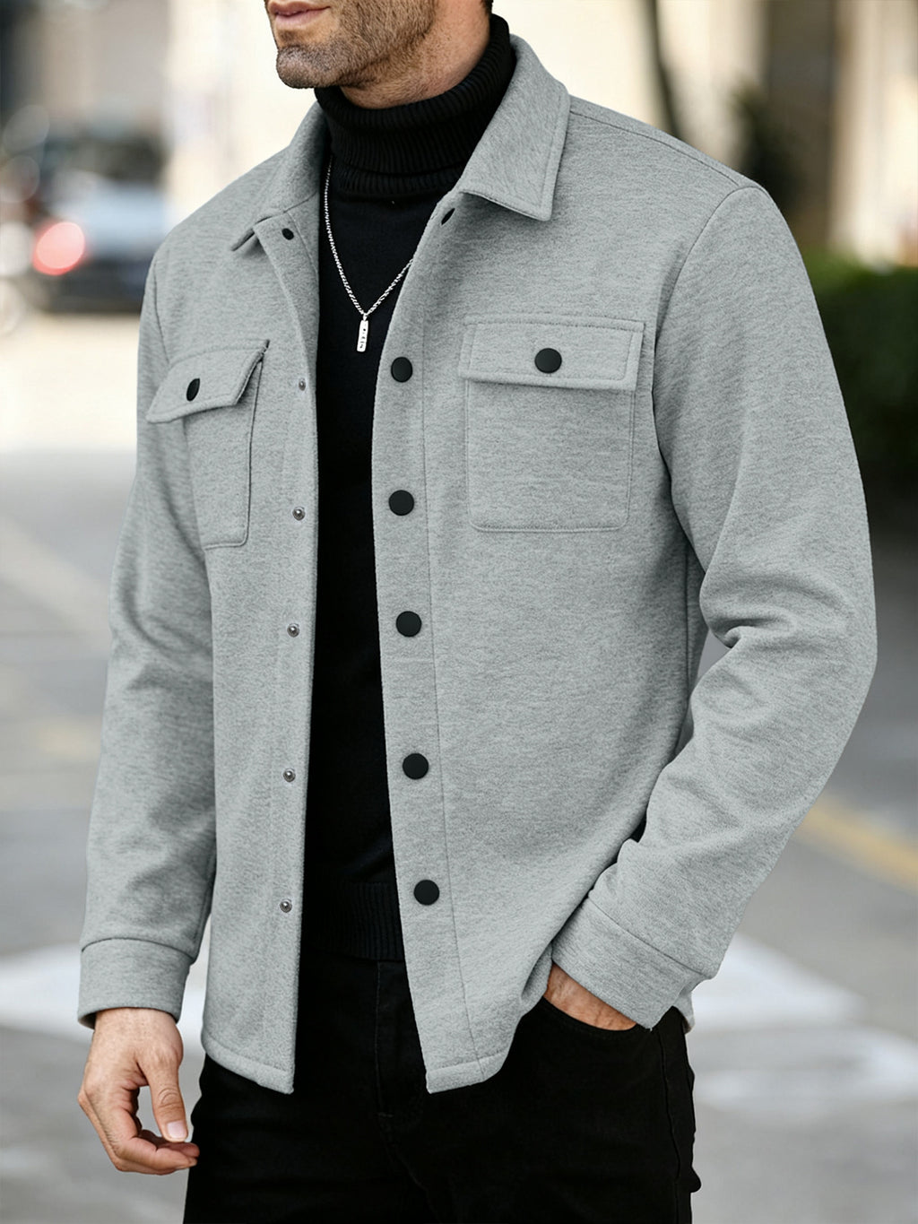 Herren Fleece-gefütterte Strickjacke