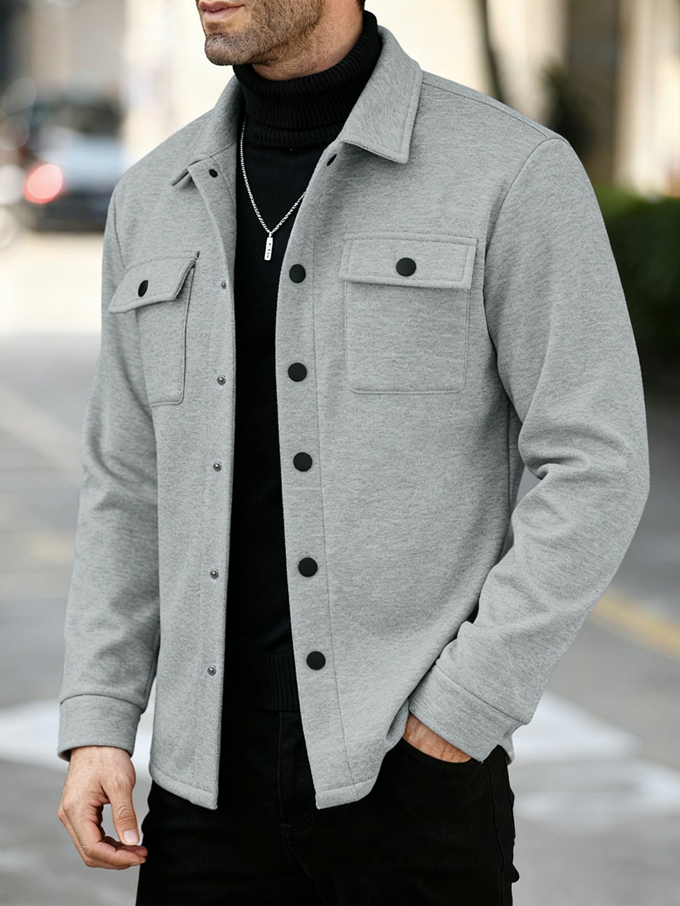 Herren Fleece-gefütterte Strickjacke