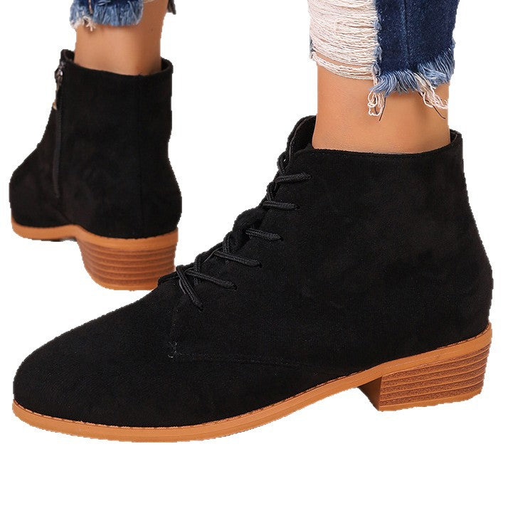 Damen Wildleder-Stiefeletten mit spitzer Kappe