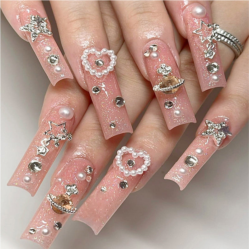 24er Set Planet Diamant Stern Nägel