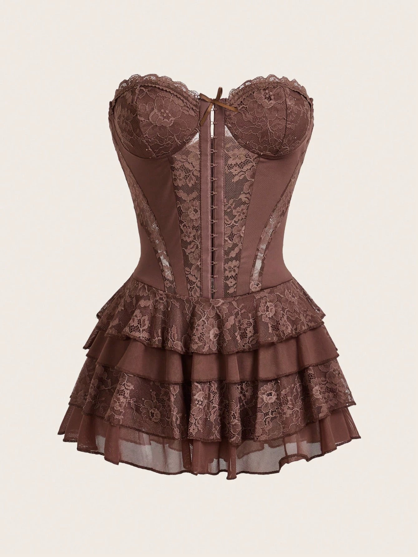 Figurbetontes Trägerloses Spitzenkleid