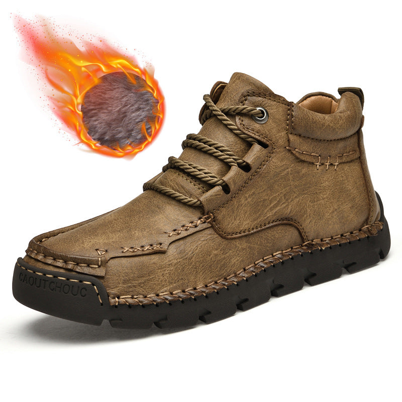 Warme Retro-Stiefeletten aus Samt für Herren