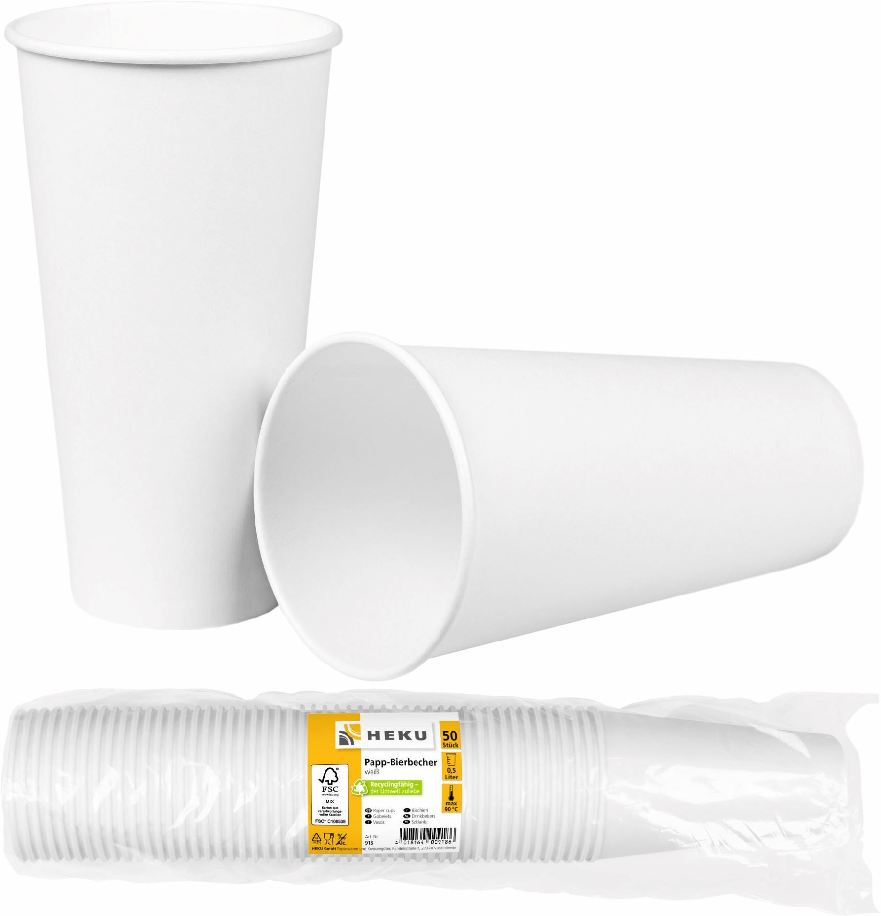 Einwegbecher 0.5 l, weiss