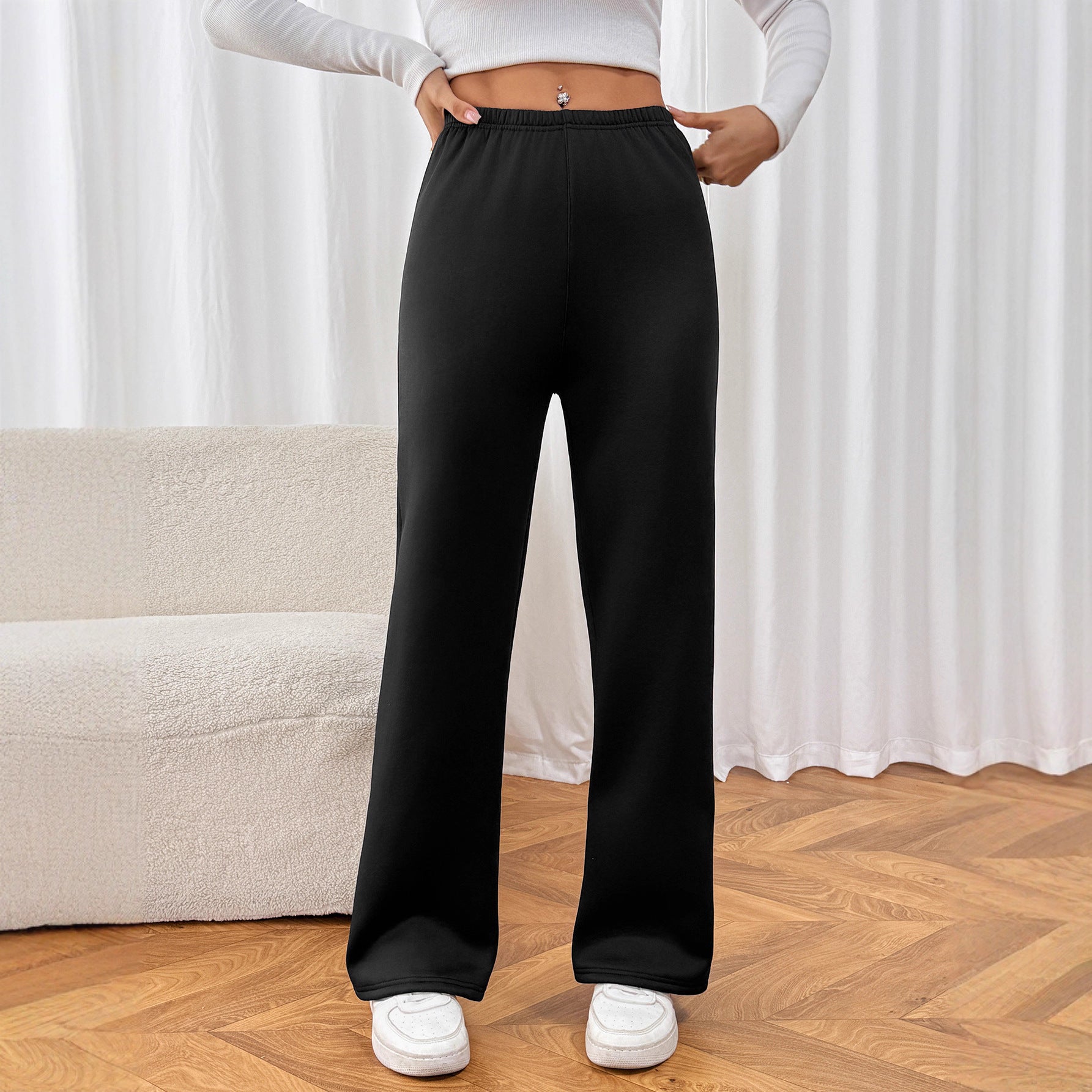 Samt-Hose mit weitem Bein