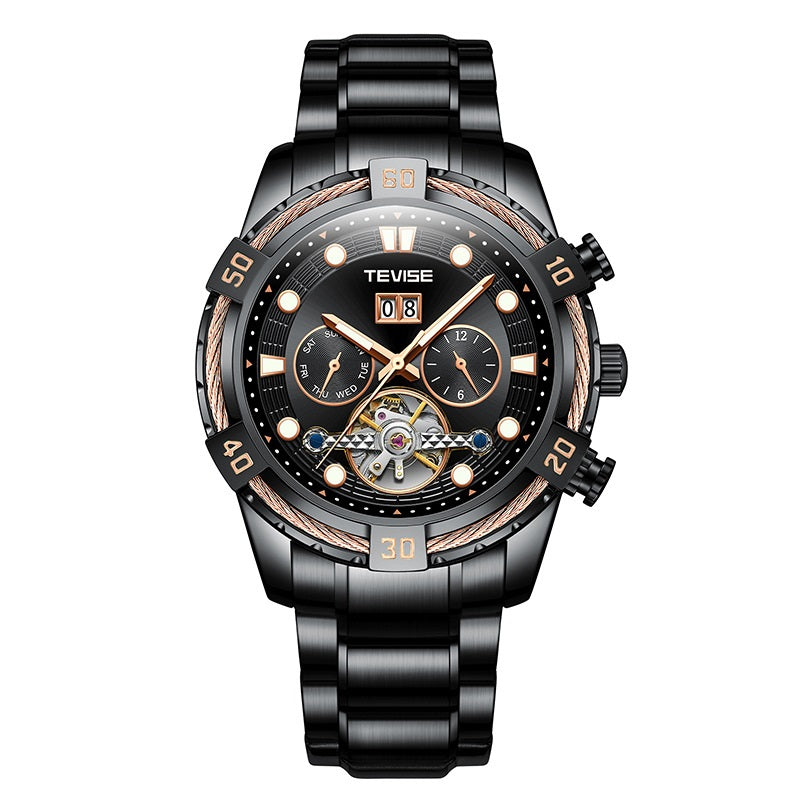 Herren Automatikuhr aus Edelstahl, wasserdicht – Bild 6 | LuxeStyle
