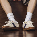 Beige Low-Top Sneaker mit Mesh-Einsatz – Bild 7 | LuxeStyle