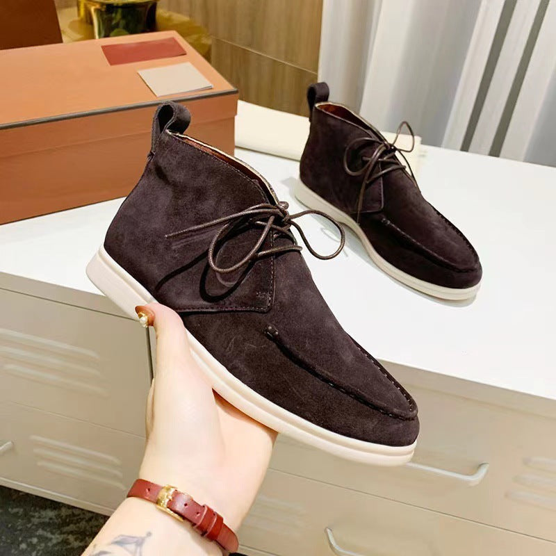 Herren Mid-Top Schnürstiefeletten Mattleder