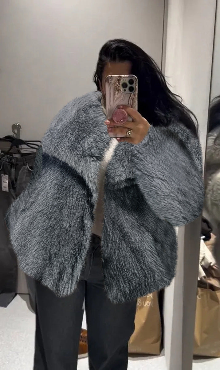 Winter Plüschjacke – Flauschige Lapel Jacke