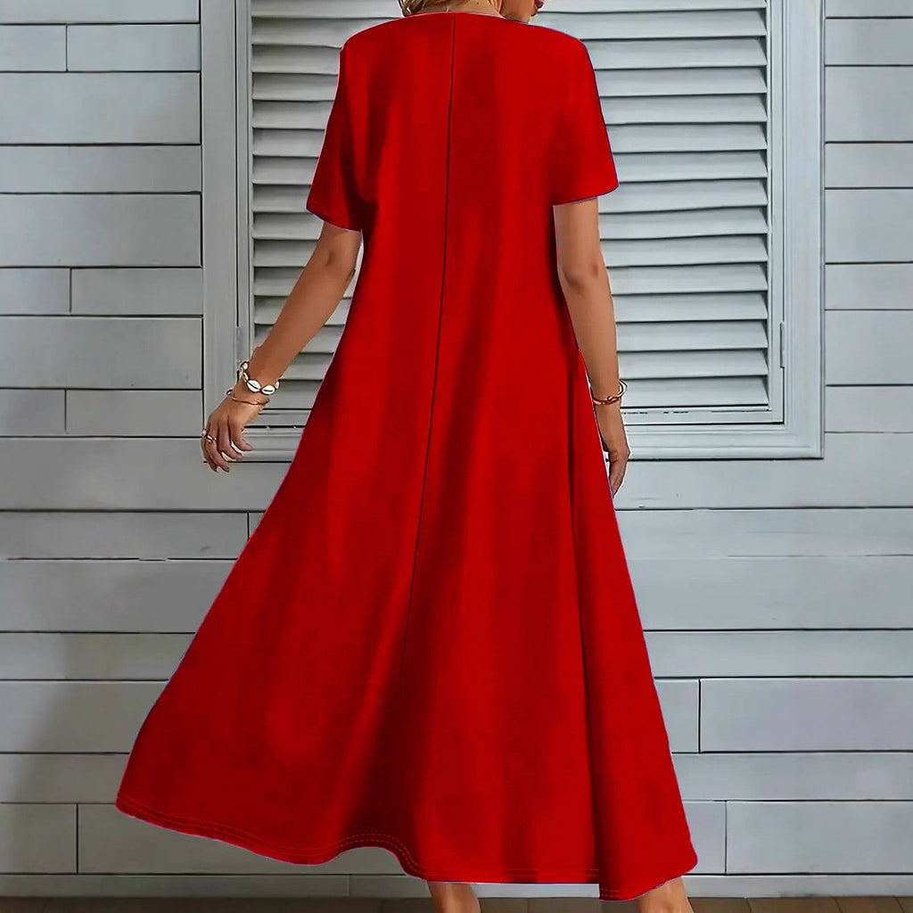 Damen Sommerkleid mit V-Ausschnitt | LuxeStyle