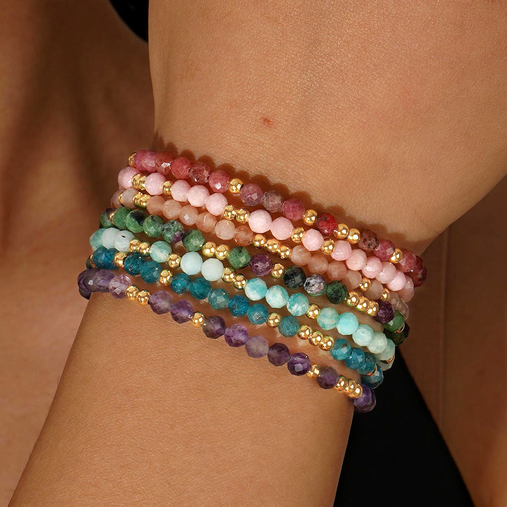 Handgefertigtes Armband mit bunten Natursteinperlen – Bild 2 | LuxeStyle