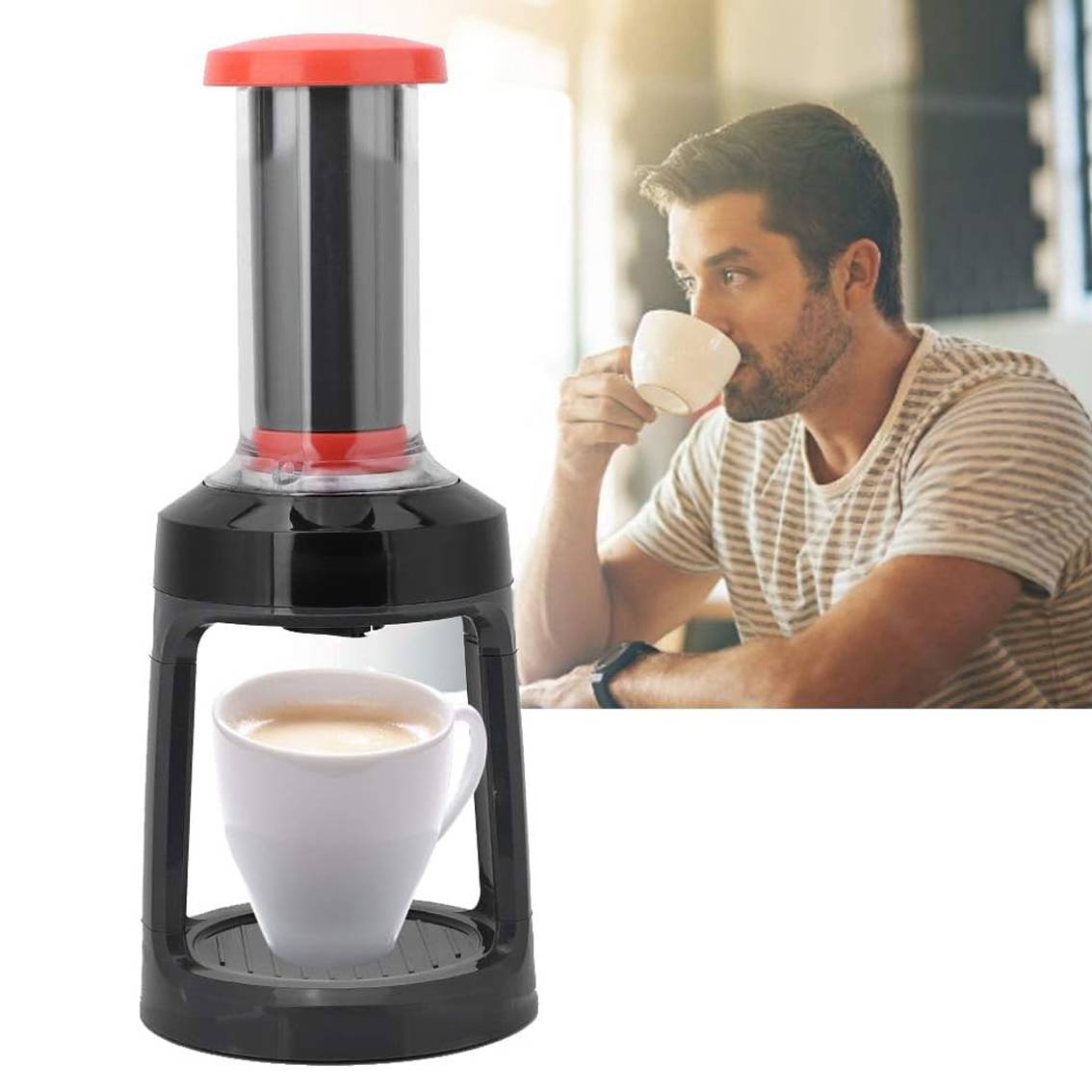 Kompakte Hand-Kaffeemaschine für Kapseln & Pulver