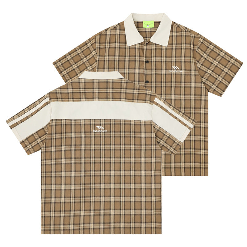 Patchwork-Hemd mit Kurzarm
