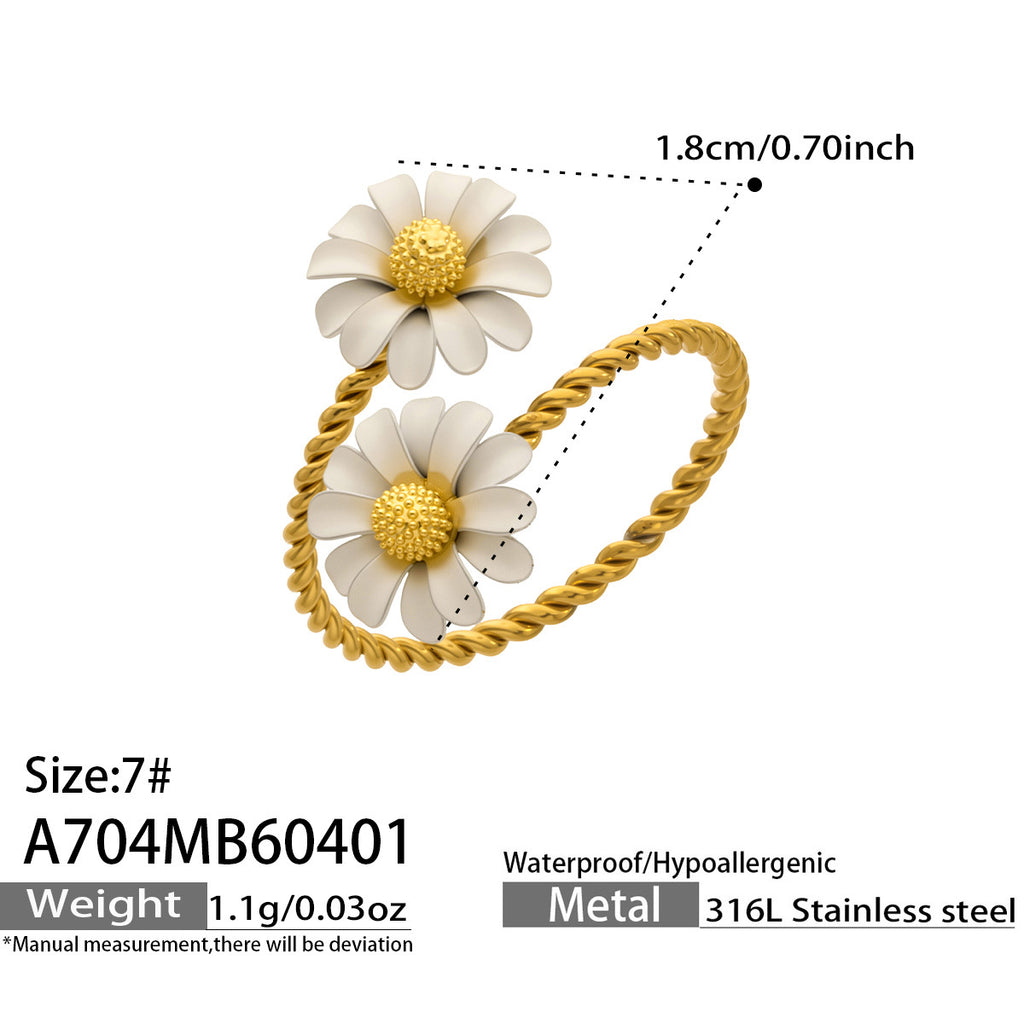Sonnenblumen-Ring mit Zirkonia, vergoldet – Bild 8 | LuxeStyle