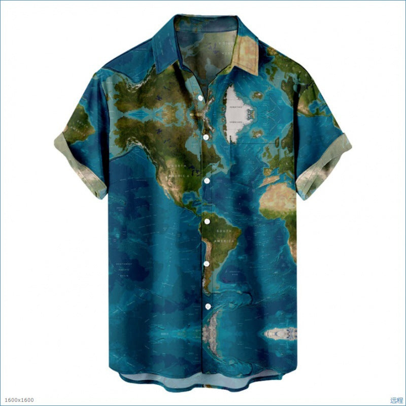 Herren Kurzarmhemd mit 3D-Digitaldruck – Bild 4 | LuxeStyle