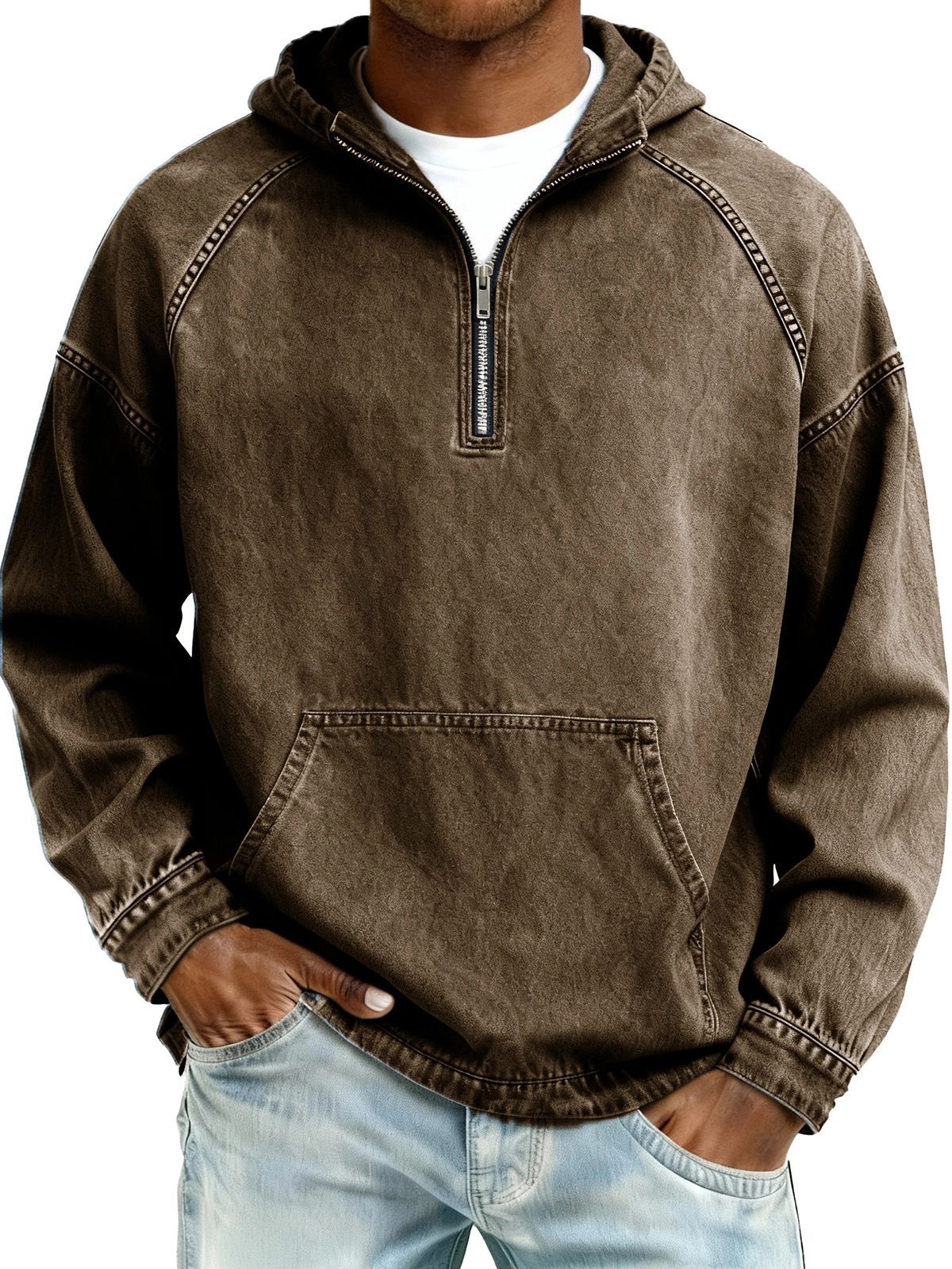 Herren Kapuzen-Sweatshirt mit Reissverschluss – Ansicht 8