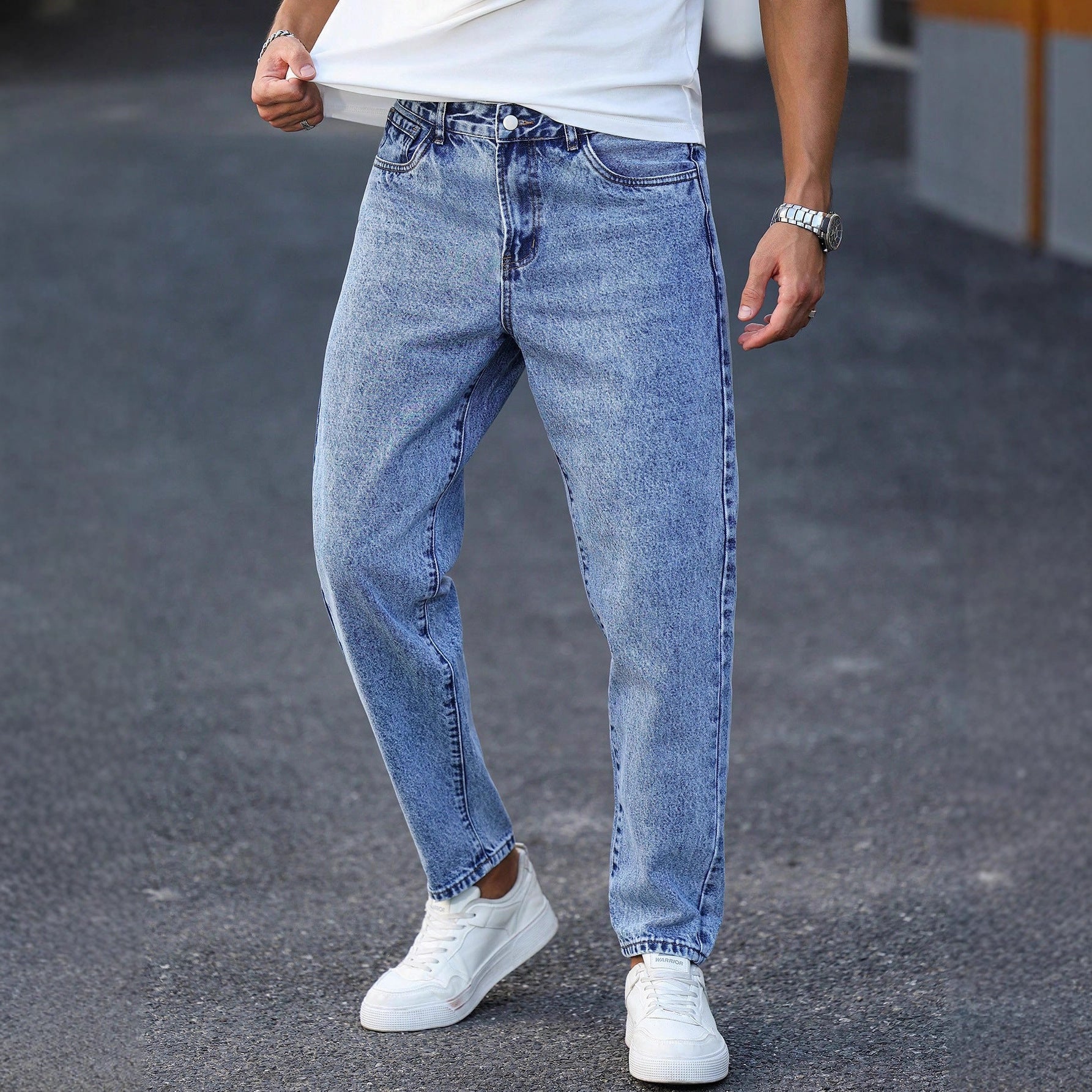 Hellblaue Skinny Jeans