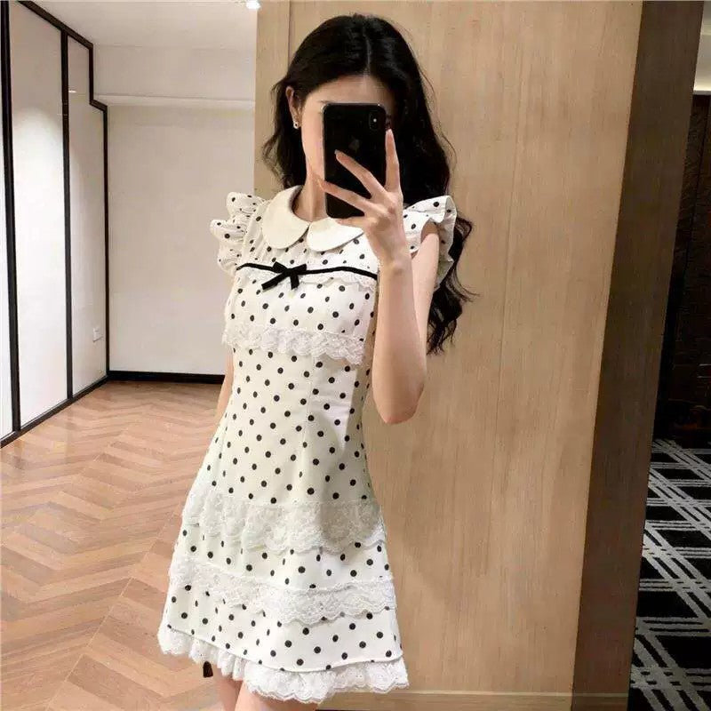 A-Linien Mini-Kleid mit Puffärmeln