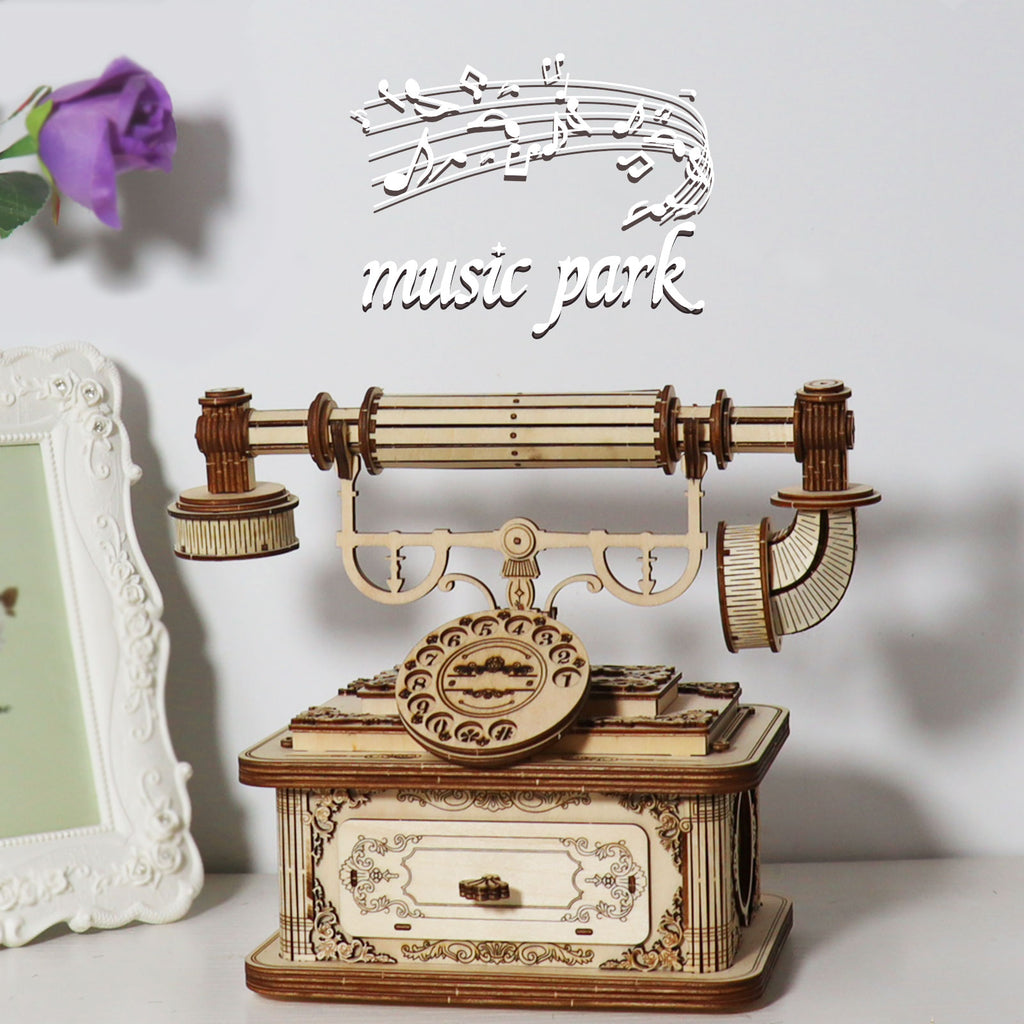 Retro Telefon 3D Holzpuzzle für Erwachsene