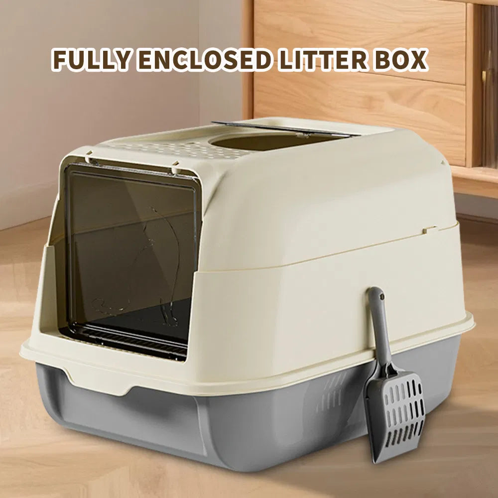 Extra Grosse Katzentoilette, offen/geschlossen