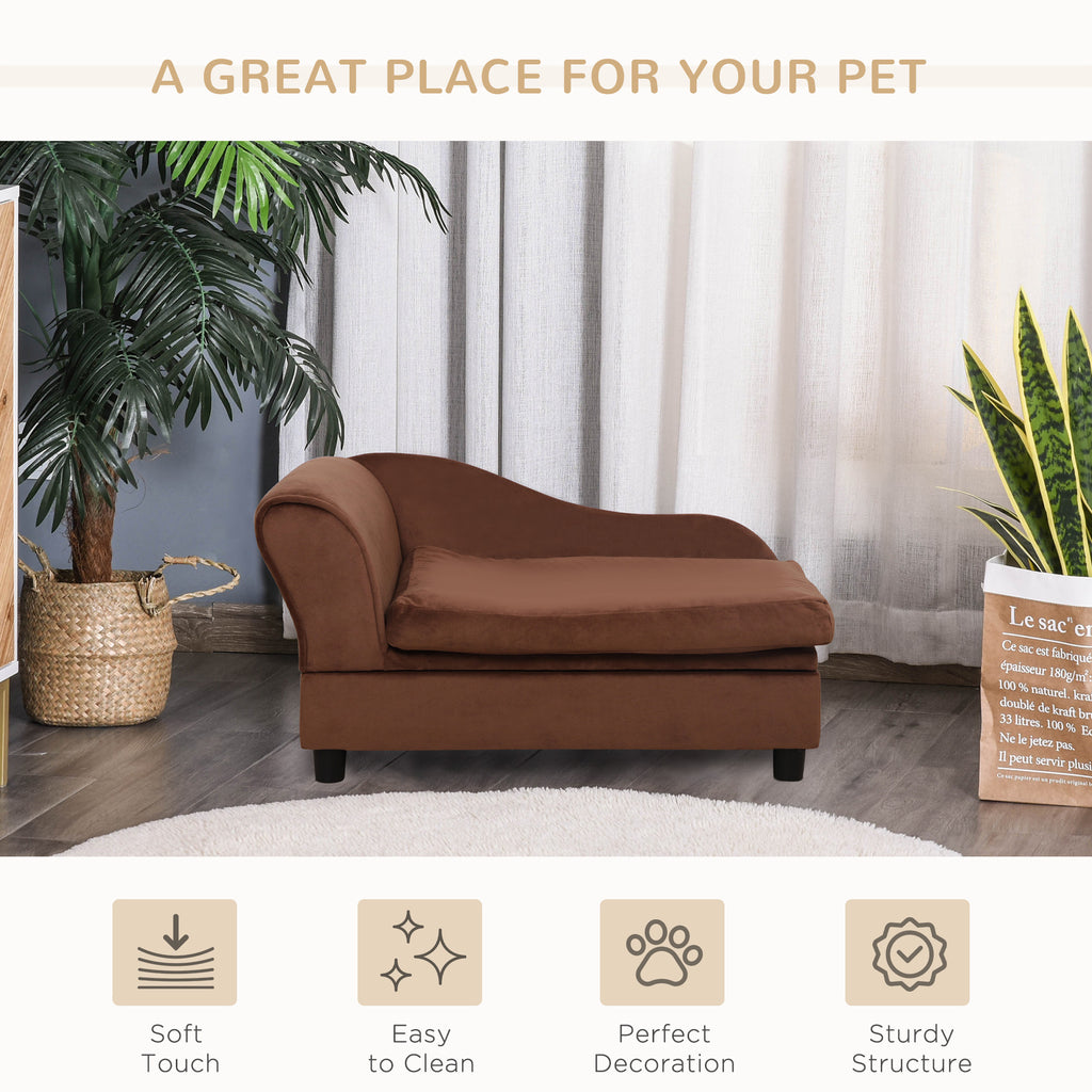Pet-Sofa mit Lagerfach für Katzen & kleine Hunde, braun
