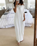 Elegantes Maxikleid mit kurzen Ärmeln – Bild 18 | LuxeStyle