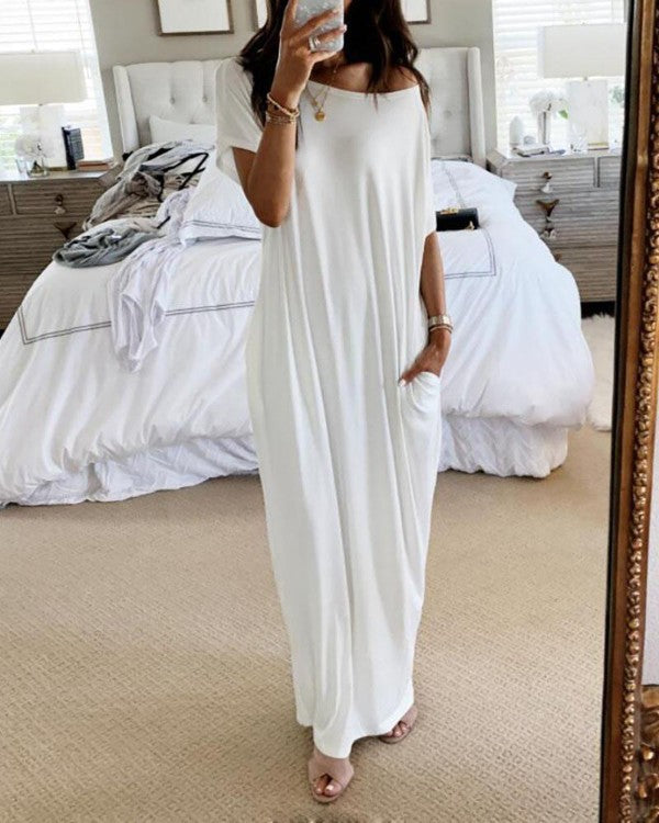 Elegantes Maxikleid mit kurzen Ärmeln – Bild 18 | LuxeStyle