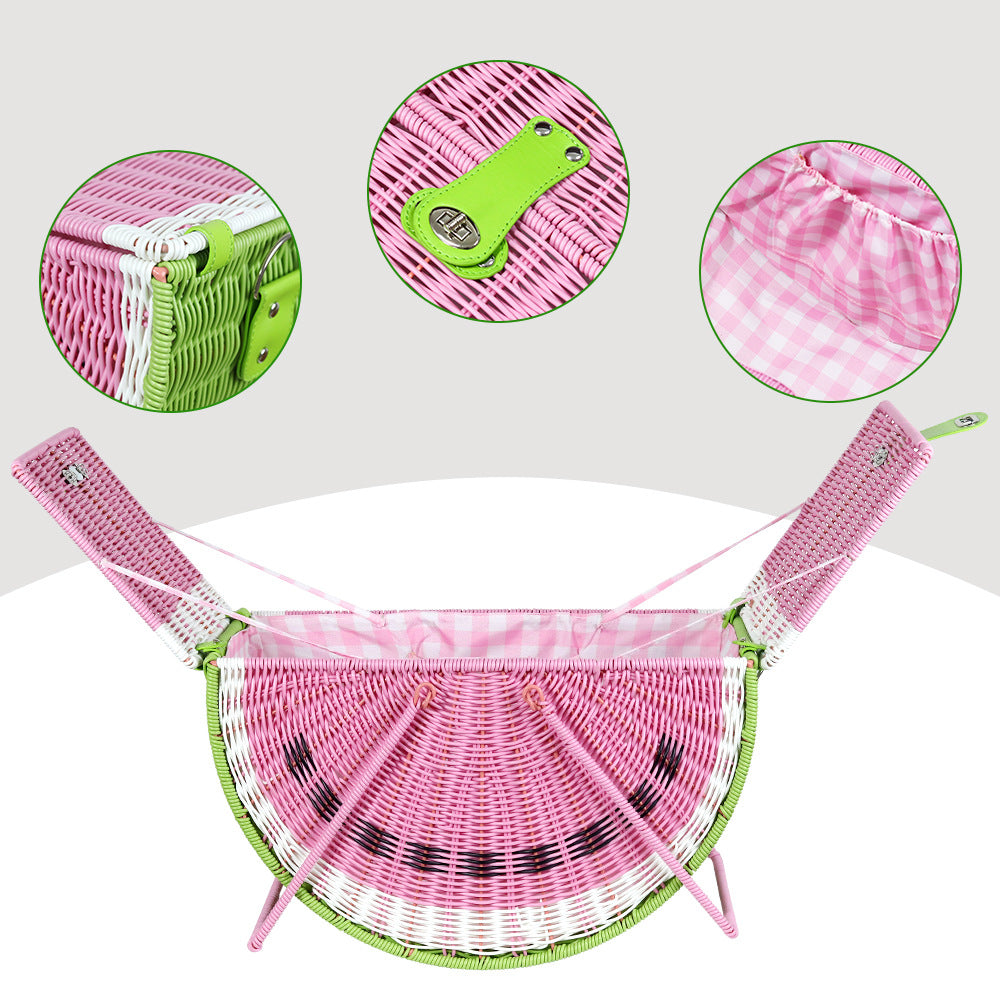 Handkorb aus Rattan, Wassermelonen-Design – Bild 3 | LuxeStyle