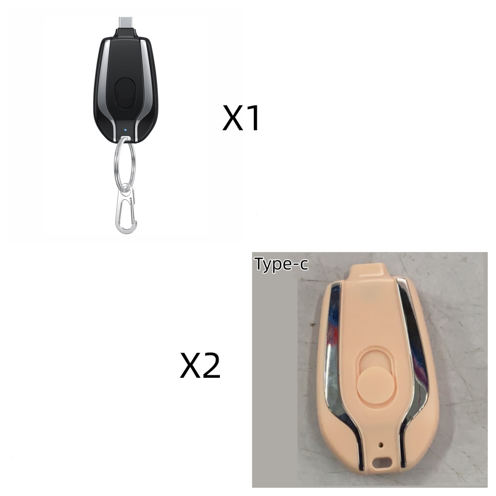 Mini Notfall Powerbank mit Karabiner (USB-C)