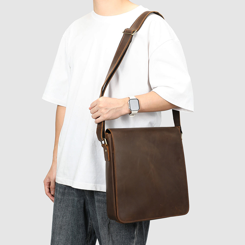 Premium Leder-Crossbody-Tasche