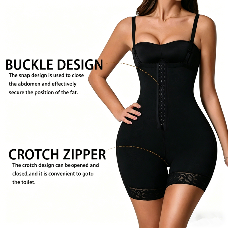 Nahtloser Body Shaper mit Spitze und Bauchkontrolle – Ansicht 4