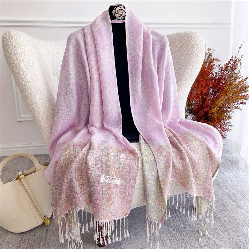 Bohemian Herbstschal aus Jacquard-Kaschmir