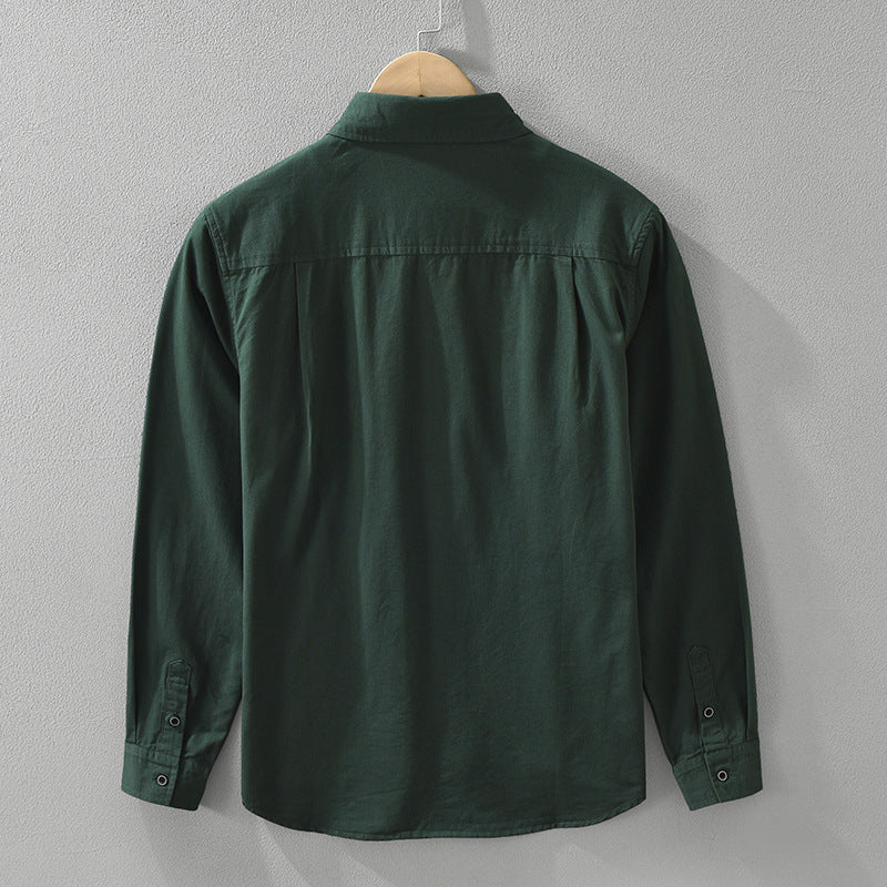 Langärmliges Baumwollshirt in Weiss, Lila, Dunkelgrün – Bild 5 | LuxeStyle