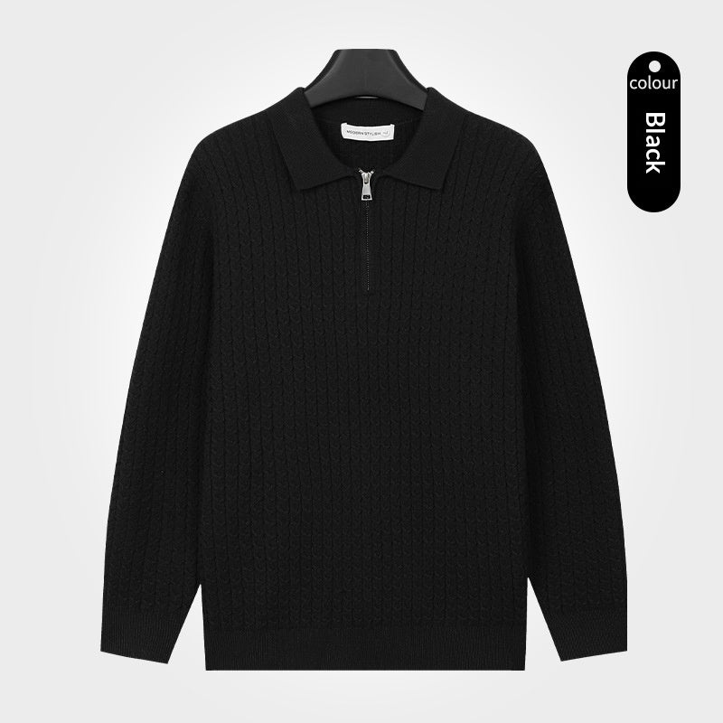 Langarmpullover mit Kragen und Halbzip – Bild 7 | LuxeStyle
