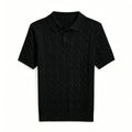 Polo-Shirt Herren Kurzarm Strick Zopfmuster