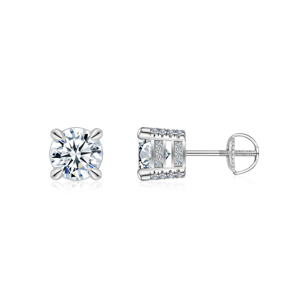 Moissanit-Ohrstecker «Duo» 0,5 & 2 ct · 925 Silber