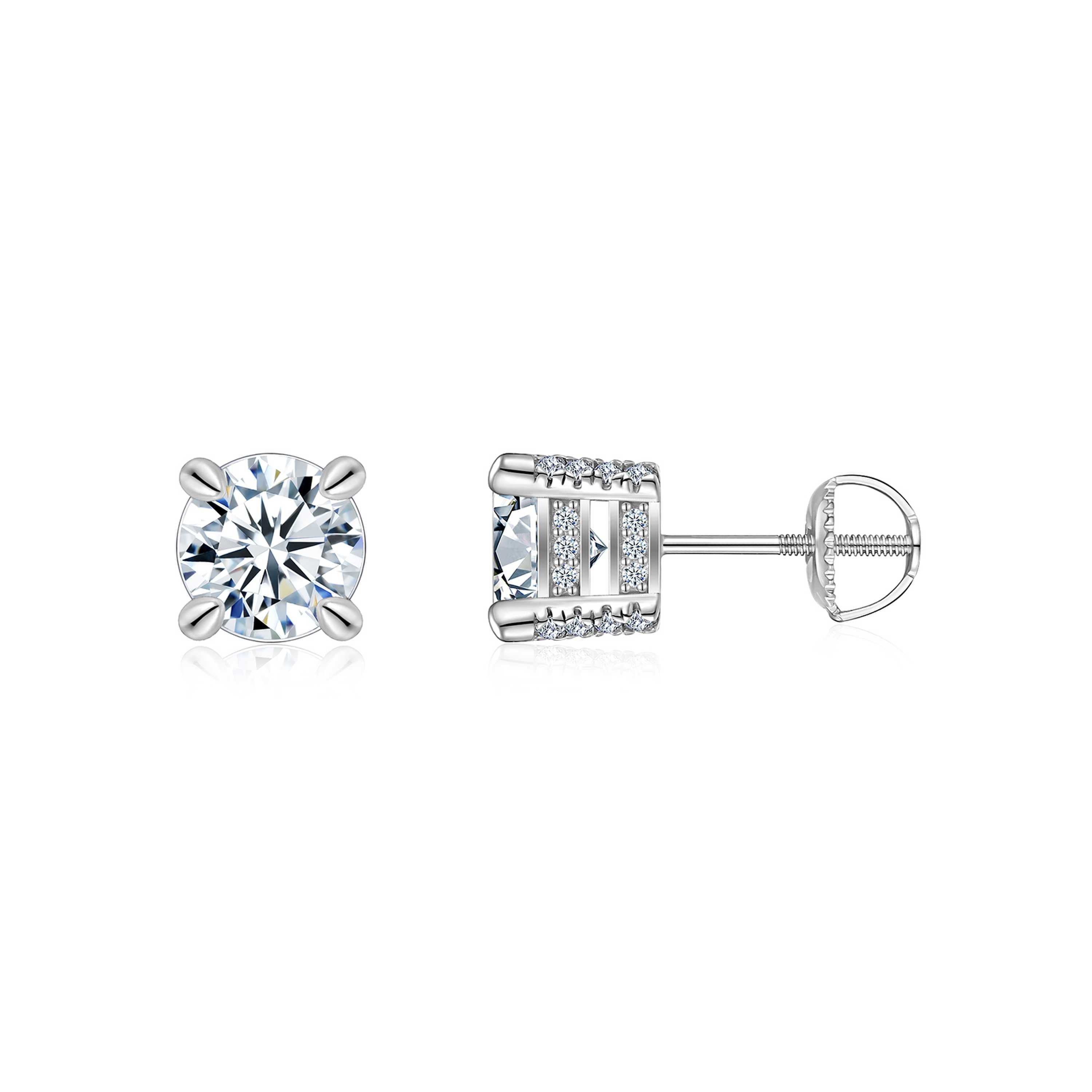 Moissanit-Ohrstecker «Duo» 0,5 & 2 ct · 925 Silber