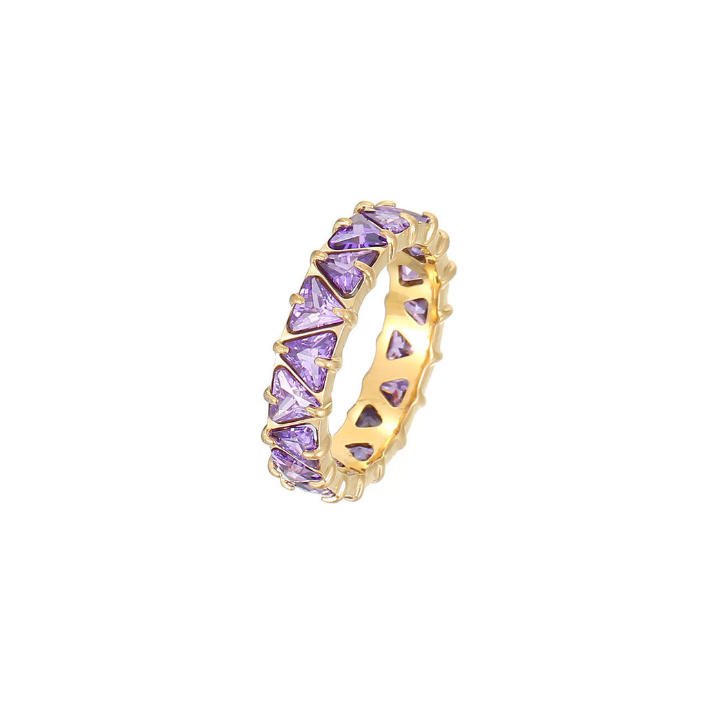 Herzring aus Titanstahl mit Zirkonia
