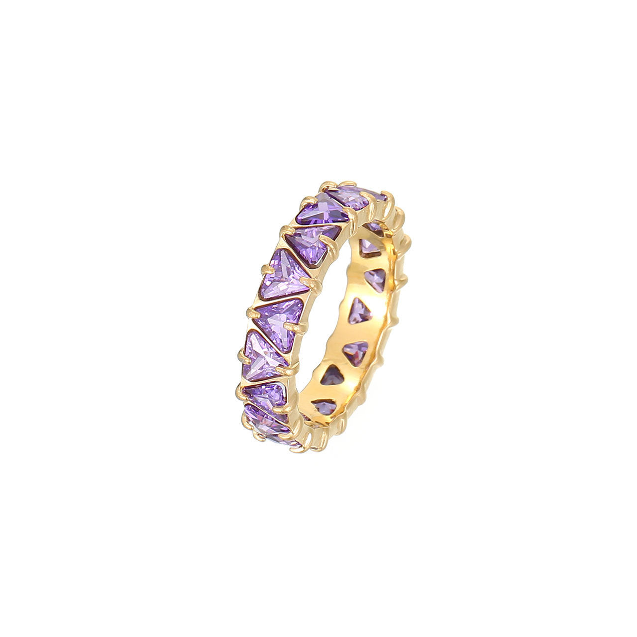 Herzring aus Titanstahl mit Zirkonia