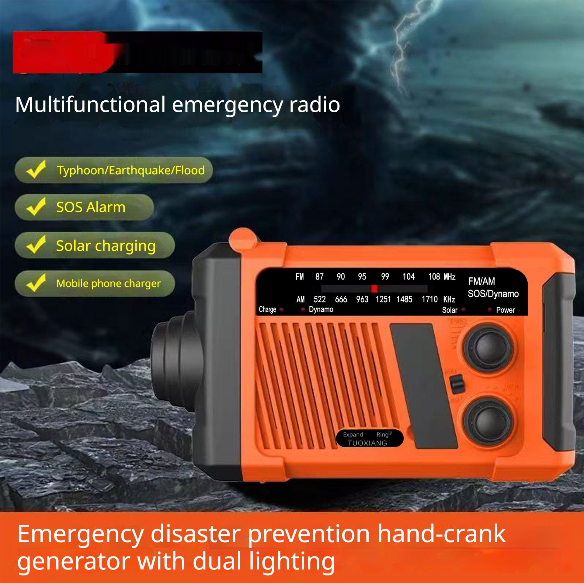 Solar-Notfallradio mit Handkurbel