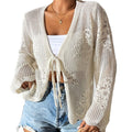 Strick-Cardigan mit Lochmuster