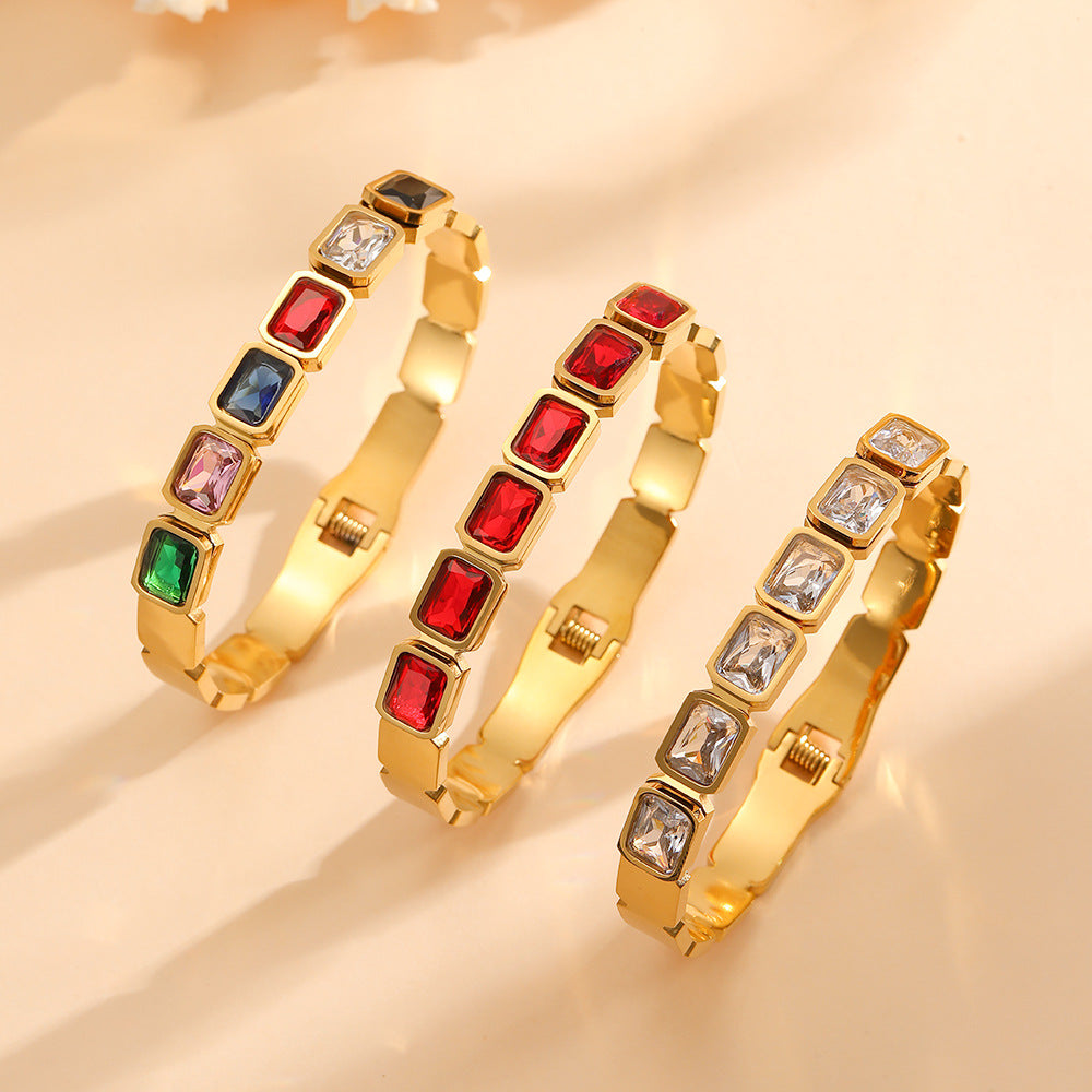 Titanstahl Armband mit Zirkonia – Bild 8 | LuxeStyle
