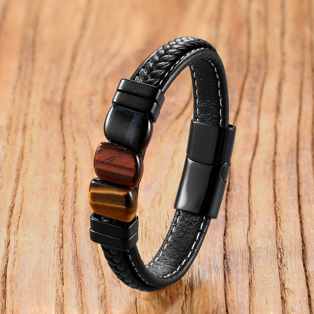 Geflochtenes Lederarmband mit Magnetverschluss – Bild 8 | LuxeStyle