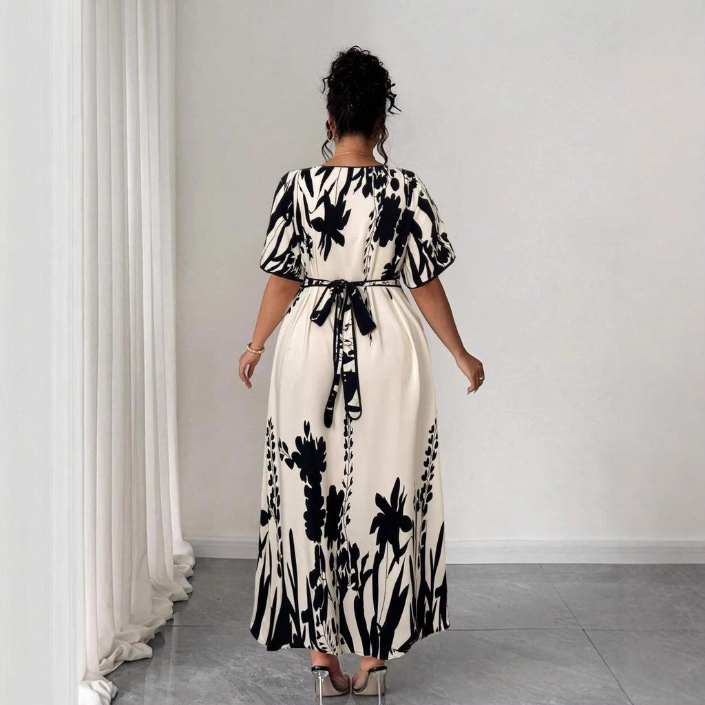 V-Ausschnitt Blumenkleid