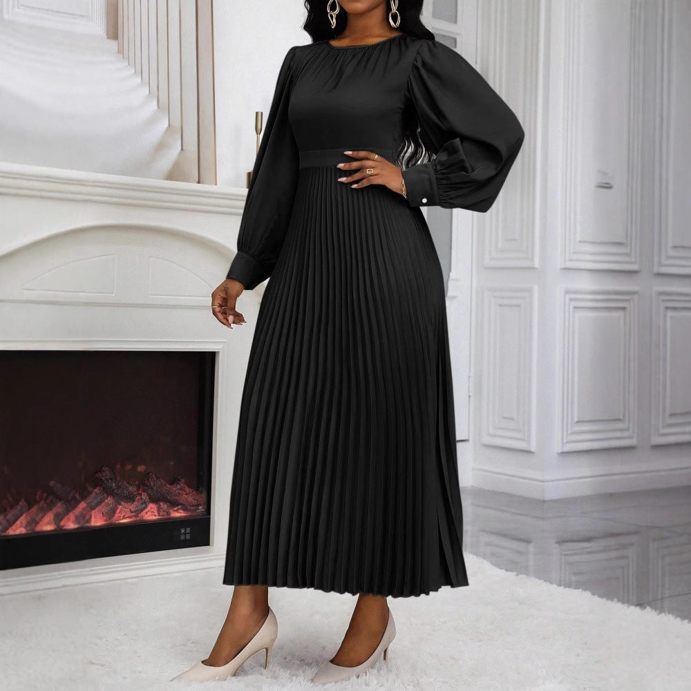 Plissiertes Langarmkleid