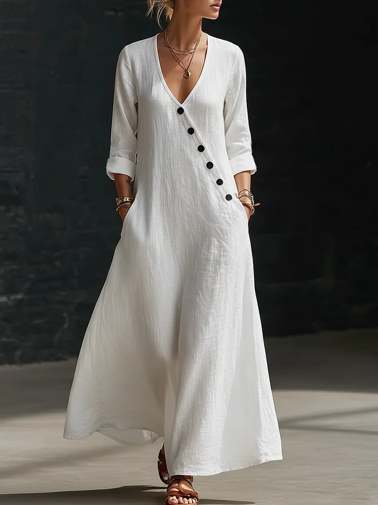 Lässiges Langarm-Hemdblusenkleid für Damen – Bild 3 | LuxeStyle